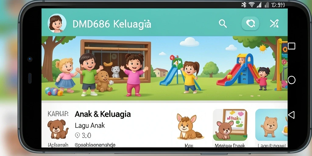Antarmuka aplikasi DMD686 yang menarik dan ramah anak.