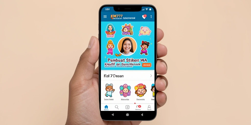 Antarmuka KM777 yang user-friendly untuk Pembuat Stiker WA.