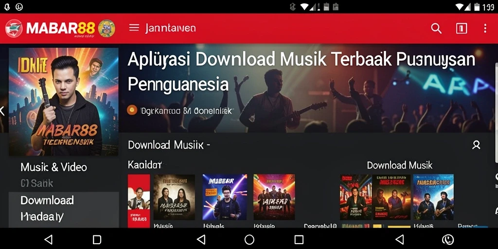Antarmuka MABAR88 yang sederhana dan mudah digunakan untuk Download Musik.
