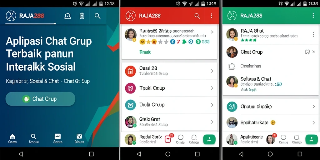 Tampilan antarmuka RAJA288 dalam grup chat yang menarik dan interaktif.