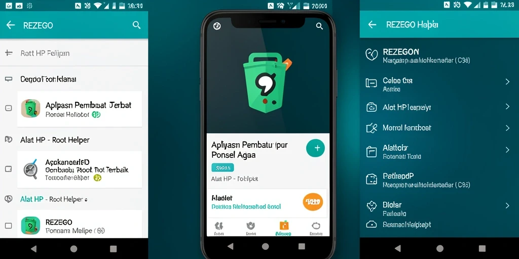 Antarmuka REZEGO yang mudah digunakan dan fungsionalitas Root Helper.