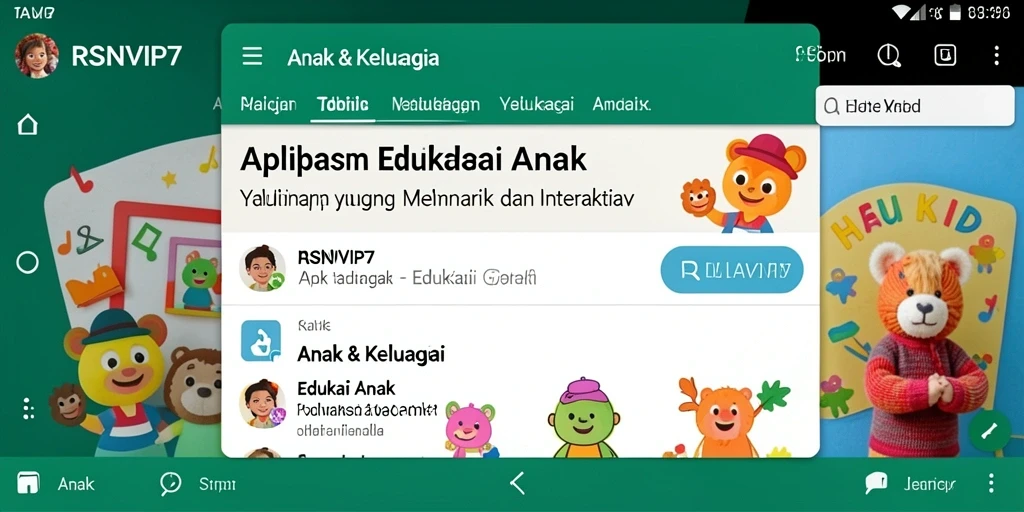 Antarmuka edukatif dan interaktif RSNVIP7 untuk anak-anak.